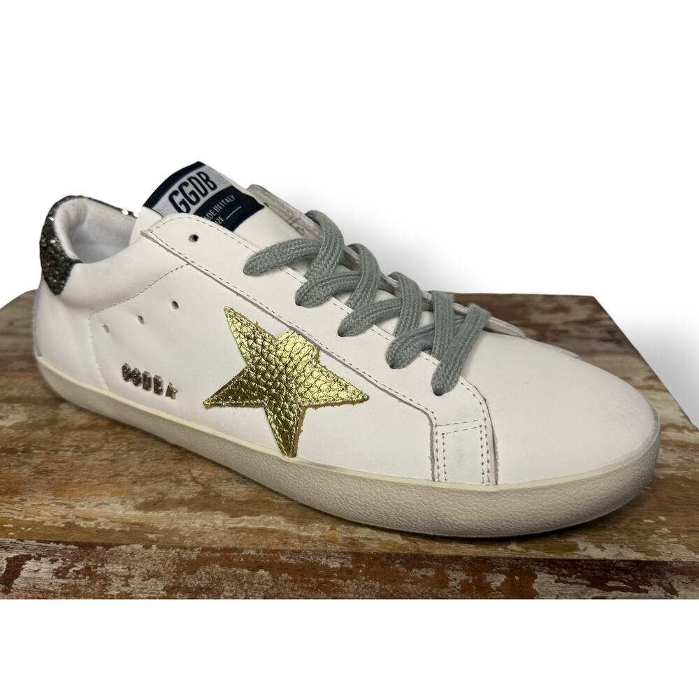 Golden Goose Women’s EU 41 US 11 Super-Star Shoes Gold Star Glitter Heel NEW